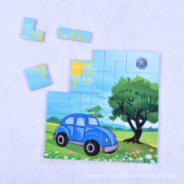 2015 Hot Promotional Magnetic Fashion Wood Puzzle Fridge Magnets